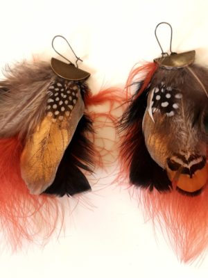 Boucles d'oreilles plumes naturelles