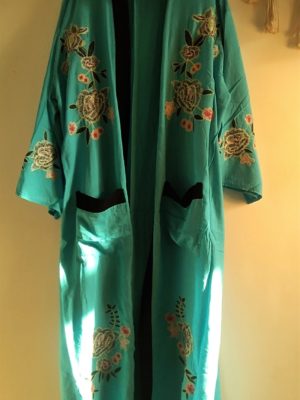Kimono turquoise coton