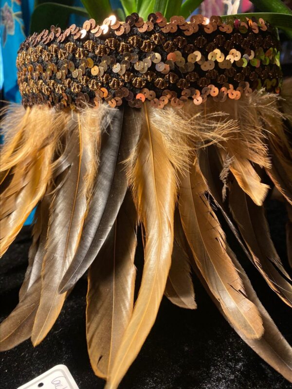 Cache pot plumes naturelles,ton marron